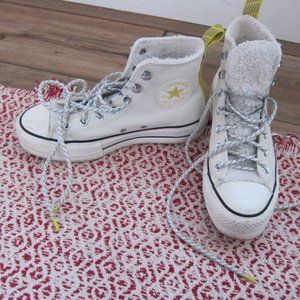 Converse Women's Shearling Leather Sneaker Boots 7